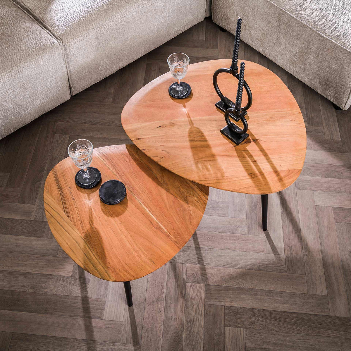 COUCHTISCH Drieor Braun 80/80/40 cm 2er-Set - Braun, Holz (80/80/40cm) - Hoyz Collection