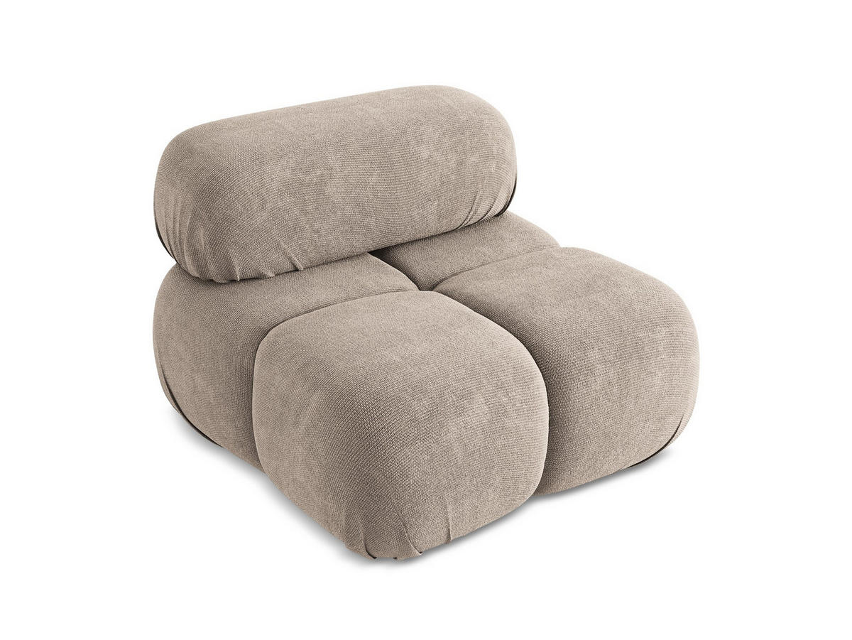 SESSEL Chenille Stoff Beige - Beige/Schwarz, Kunststoff/Textil (96/70/95cm) - Makamii