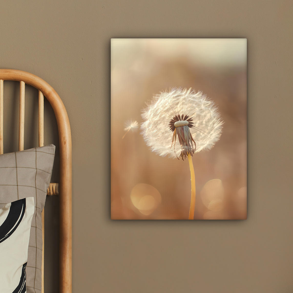 LEINWANDBILD Löwenzahn - Beige - Natur - Blume 30x40 cm - Hellbraun, Textil (30/40cm) - MuchoWow