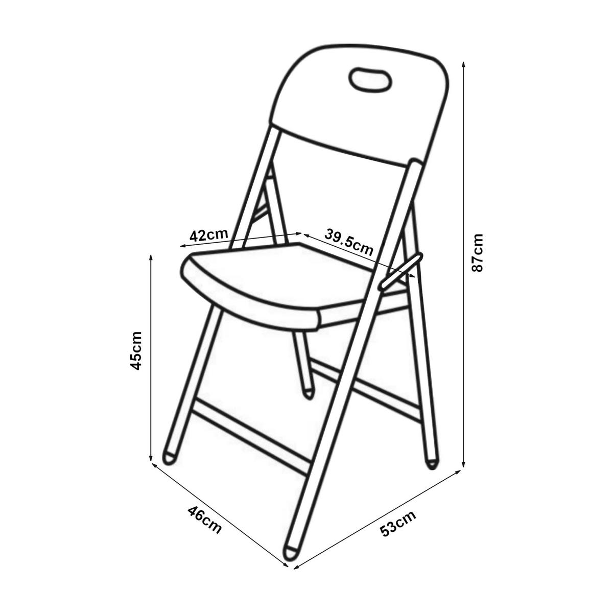 KLAPPSTUHL Ljusnarsberg - Weiß, Kunststoff/Metall (46/87/53cm) - [en.casa]