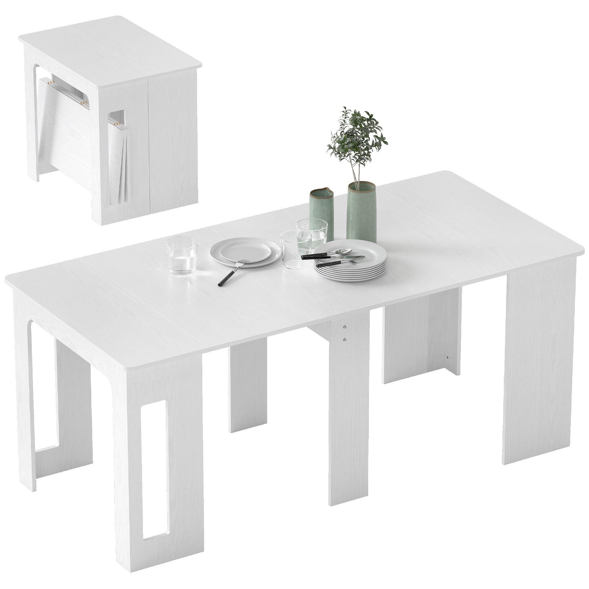 AUSZIEHTISCH Weiß ausziehbar 180/85/75 cm - Weiß, Holz (85/180/75cm) - PANGIVO