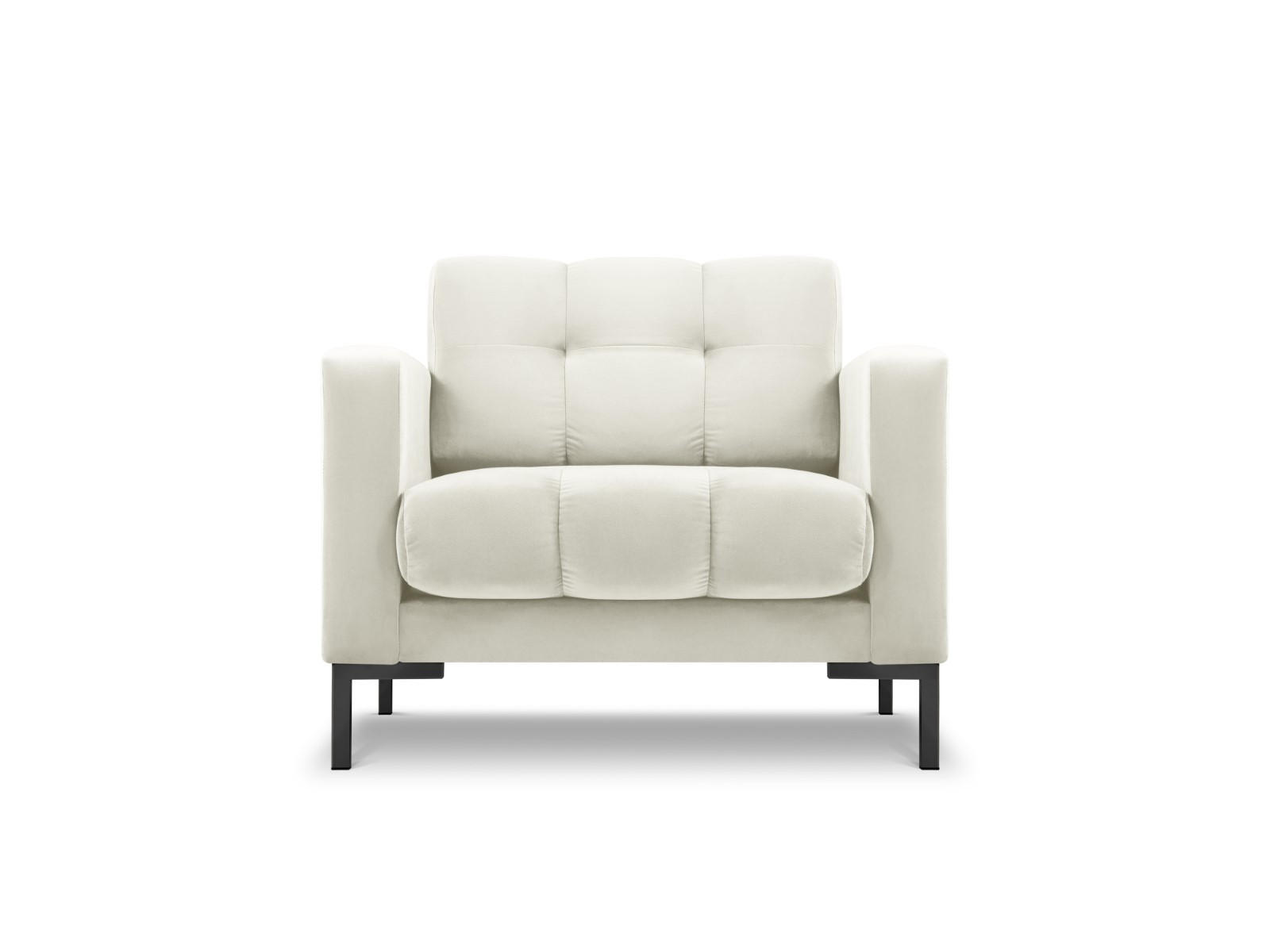 SESSEL Mamaia aus Samt leichtes beige - Creme, Textil (92/75/87cm) - Micadoni