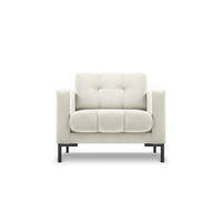 SESSEL Mamaia aus Samt leichtes beige - Creme, Textil (92/75/87cm) - Micadoni