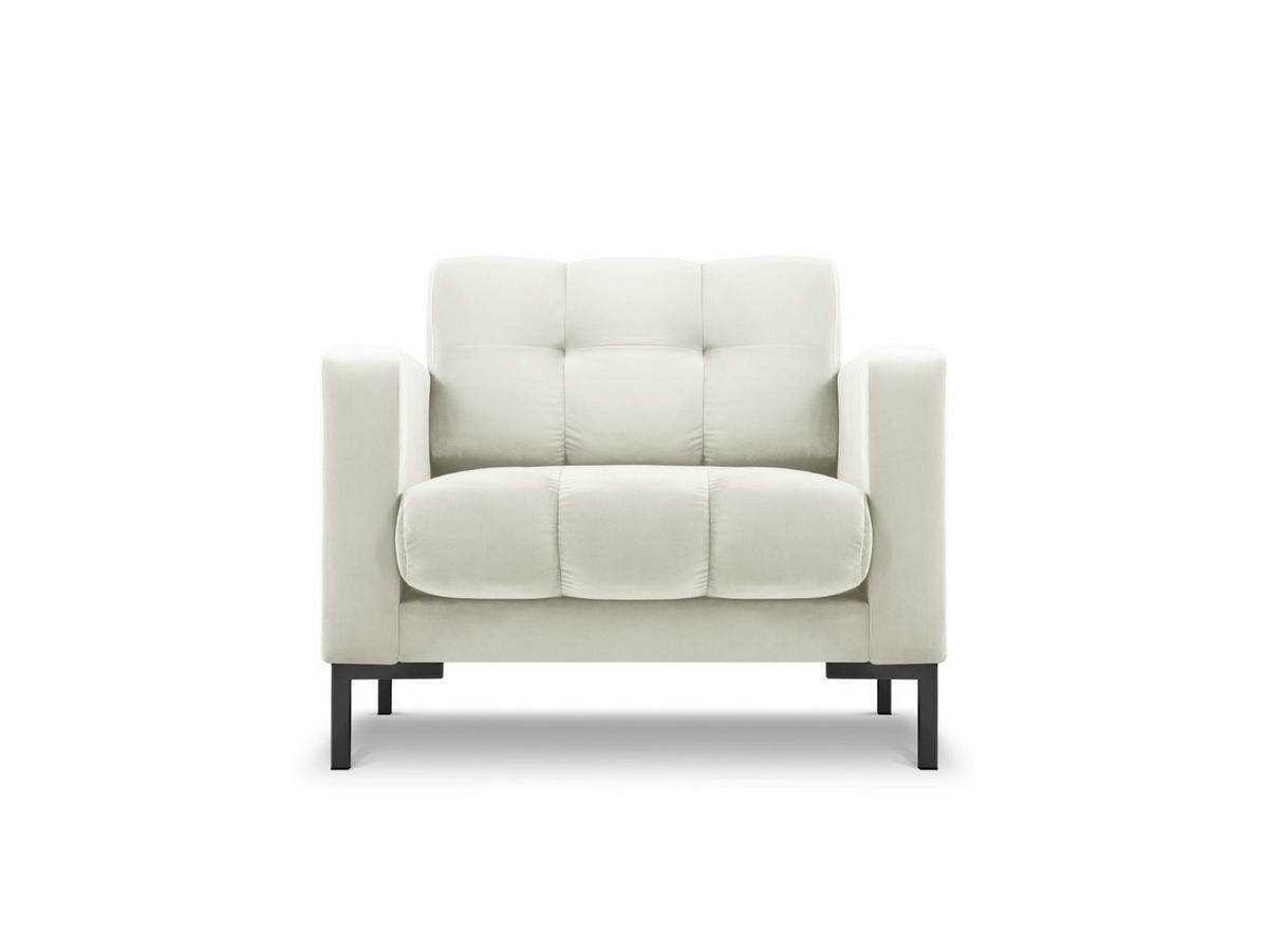 SESSEL Mamaia aus Samt leichtes beige - Creme, Textil (92/75/87cm) - Micadoni