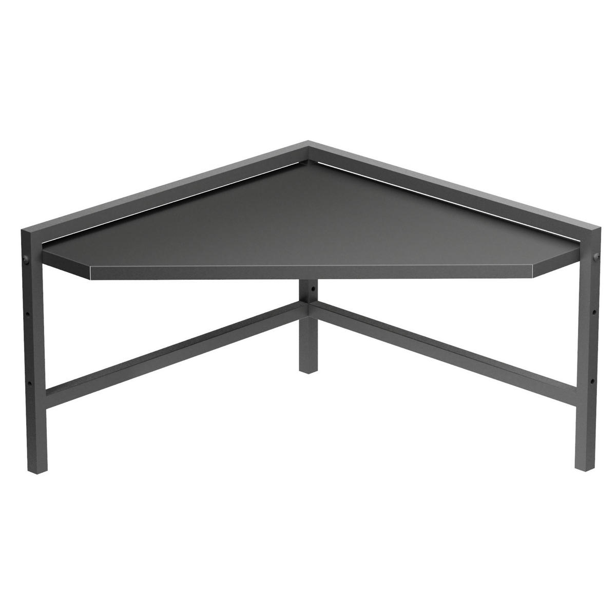 ECKREGAL Küche Küchenregal Arbeitsplatte 55x55 cm Mikrowellenregal Schwarz 2 Stufig - Schwarz, Metall (50/35/50cm) - DanDiBo