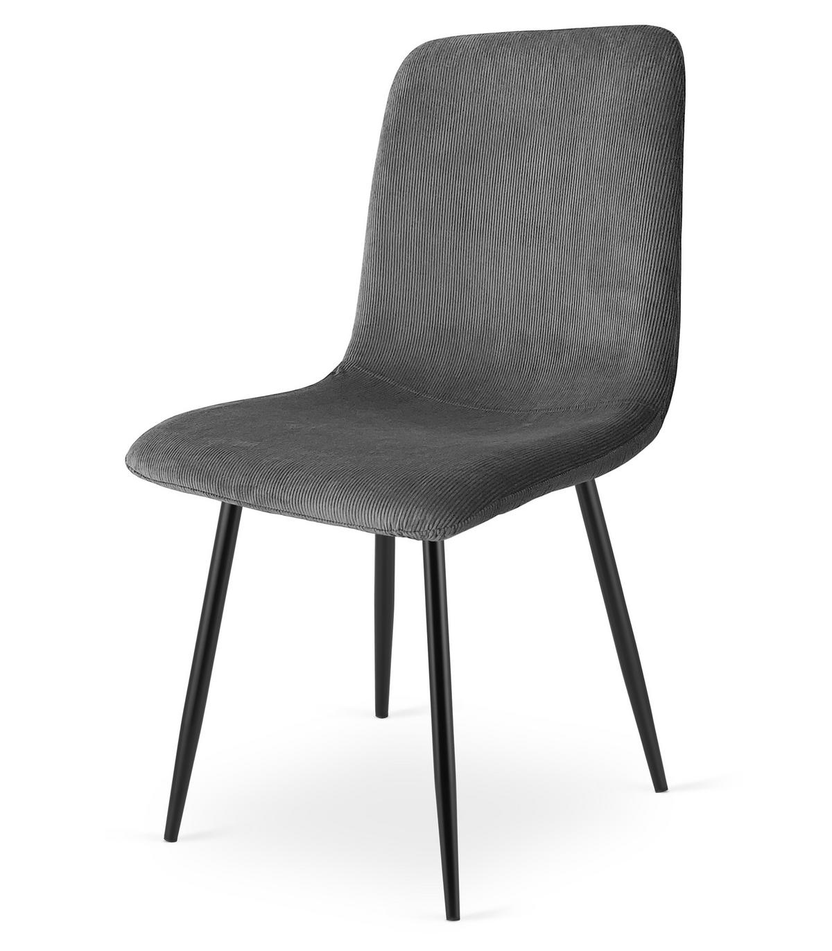 ESSZIMMERSTUHL RIFT grauer Sitz, schwarze Beine - Schwarz/Grau, Textil (46/87/55cm) - Valora