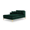 CHAISELONGUE links Mamaia aus Samt flaschengrün - Grün, Textil (102/75/185cm) - Micadoni