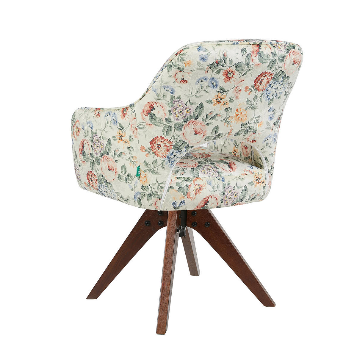 DREHSTUHL Mika-Lena 2er-Set - Nussbaumfarben/Multicolor, Eichenholz/Holz (60/87/65cm) - DUBI Möbel