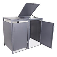 MÜLLTONNENBOX für Hauswände 2er, MTW2 - Anthrazit, Metall (136/118/80cm) - Albatros