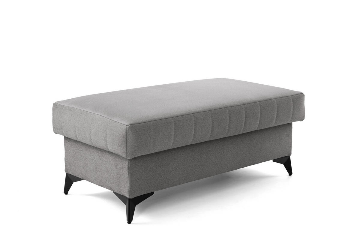 POUF PIERO 107 x 60 cm Velours Grau - Schwarz/Grau, Holz/Textil (107/43/60cm) - Muffo