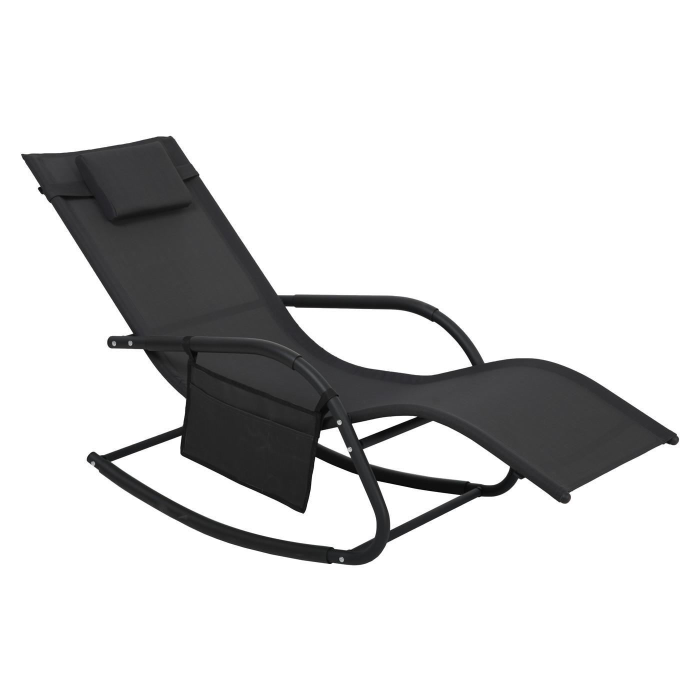 SCHAUKELLIEGE Fjon Deluxe Schwarz - Schwarz, Metall (62/82/176cm) - SVITA