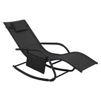 SCHAUKELLIEGE Fjon Deluxe Schwarz - Schwarz, Metall (62/82/176cm) - SVITA