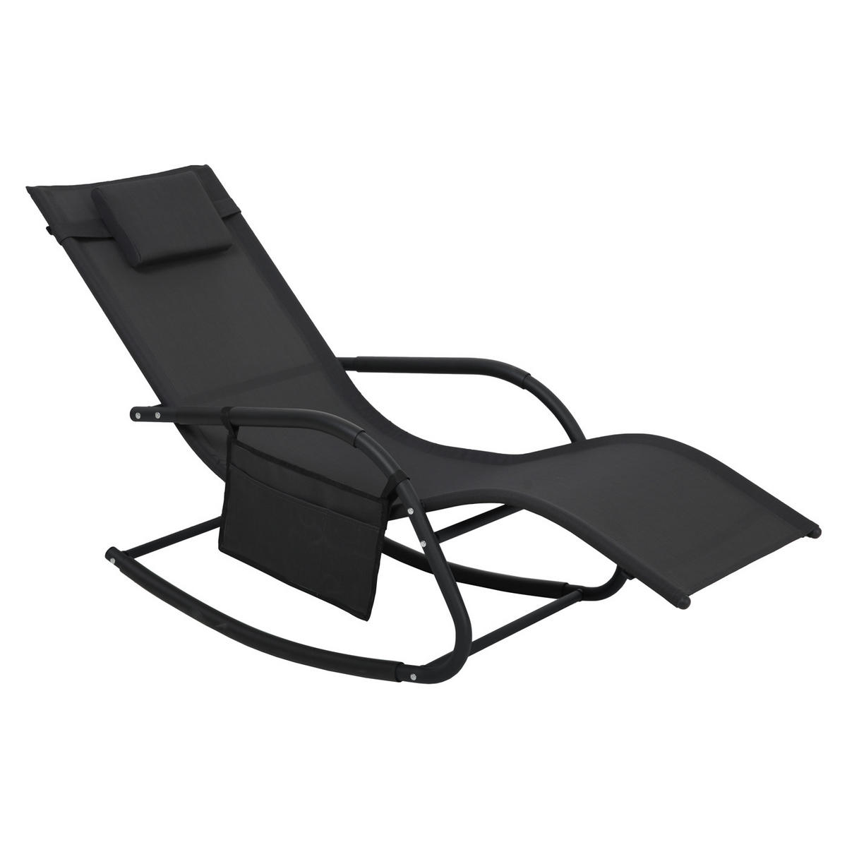 SCHAUKELLIEGE Fjon Deluxe Schwarz - Schwarz, Metall (62/82/176cm) - SVITA