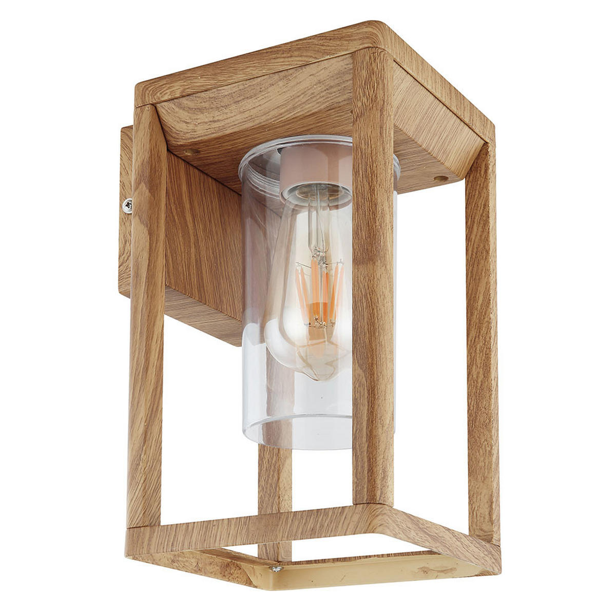 AUSSEN-WANDLEUCHTE Aluminium Holzoptik Braun - Braun, Metall (15/27/16.5cm) - Globo Lighting