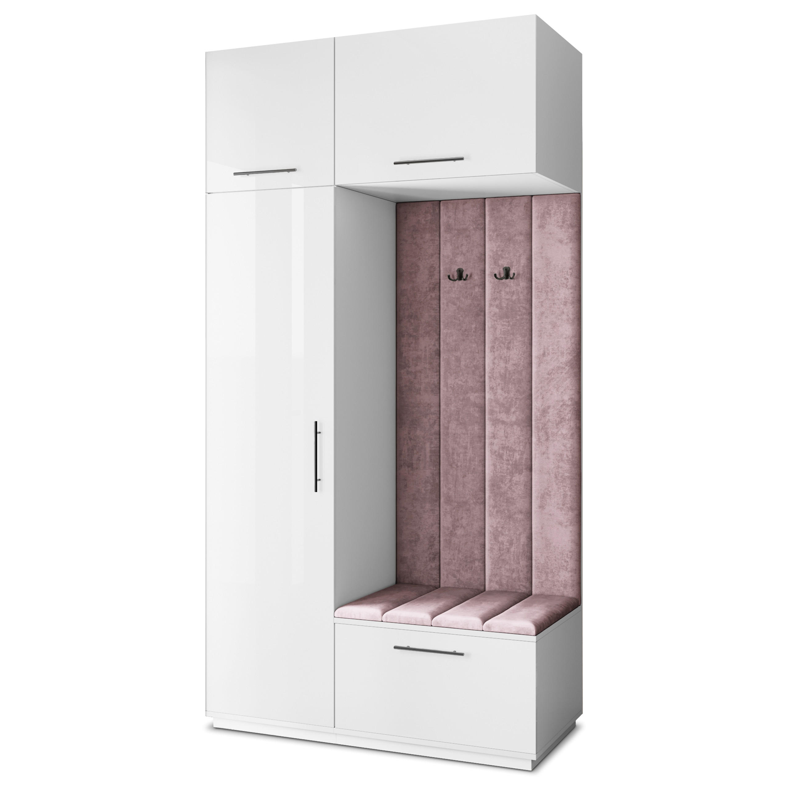 GARDEROBENSCHRANK REMA 120/240/60 cm Modern Garderobe-Set Weiß - Lila/Weiß, Holzwerkstoff (120/240/60cm) - MASSENO