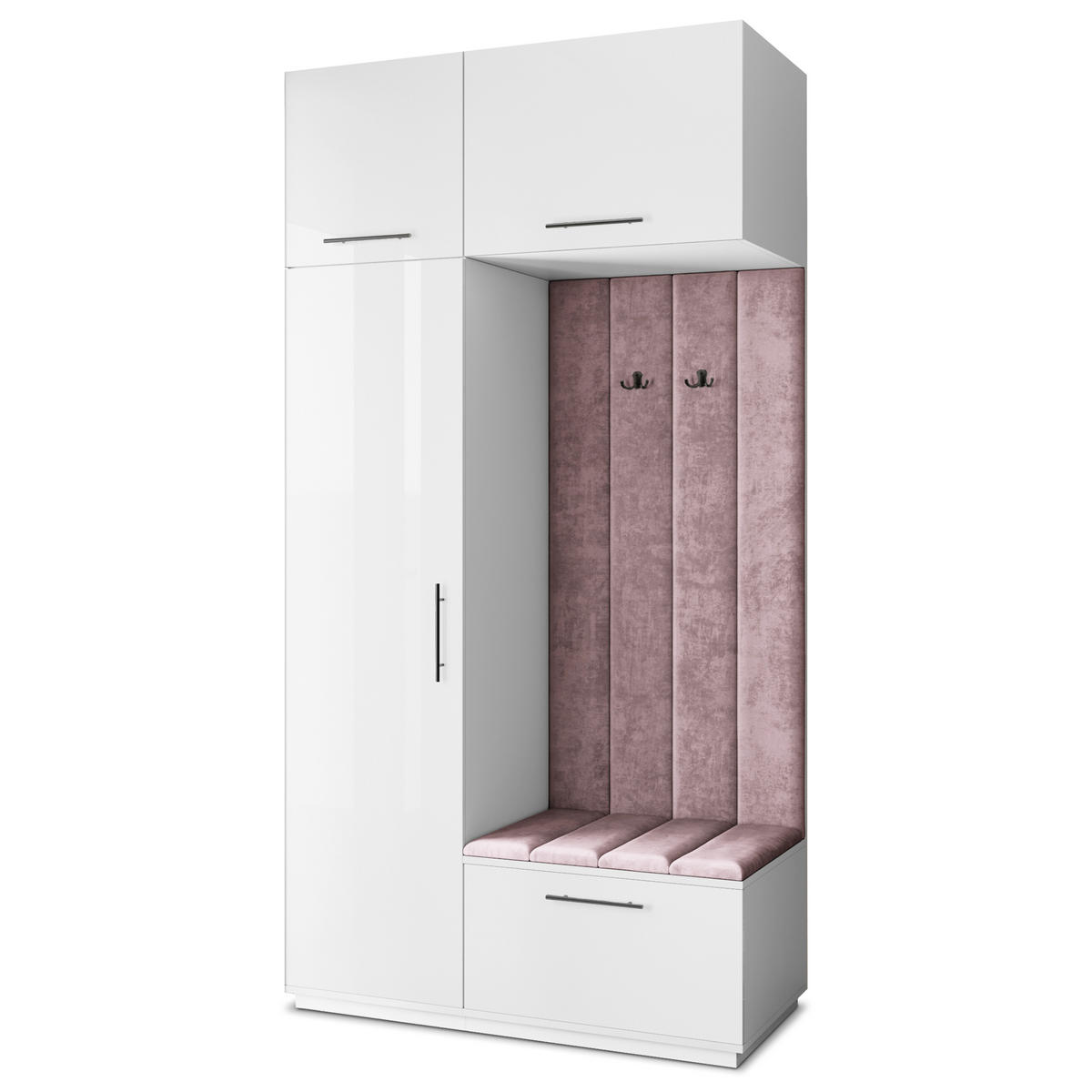 GARDEROBENSCHRANK REMA 120/240/60 cm Modern Garderobe-Set Weiß - Lila/Weiß, Holzwerkstoff (120/240/60cm) - MASSENO