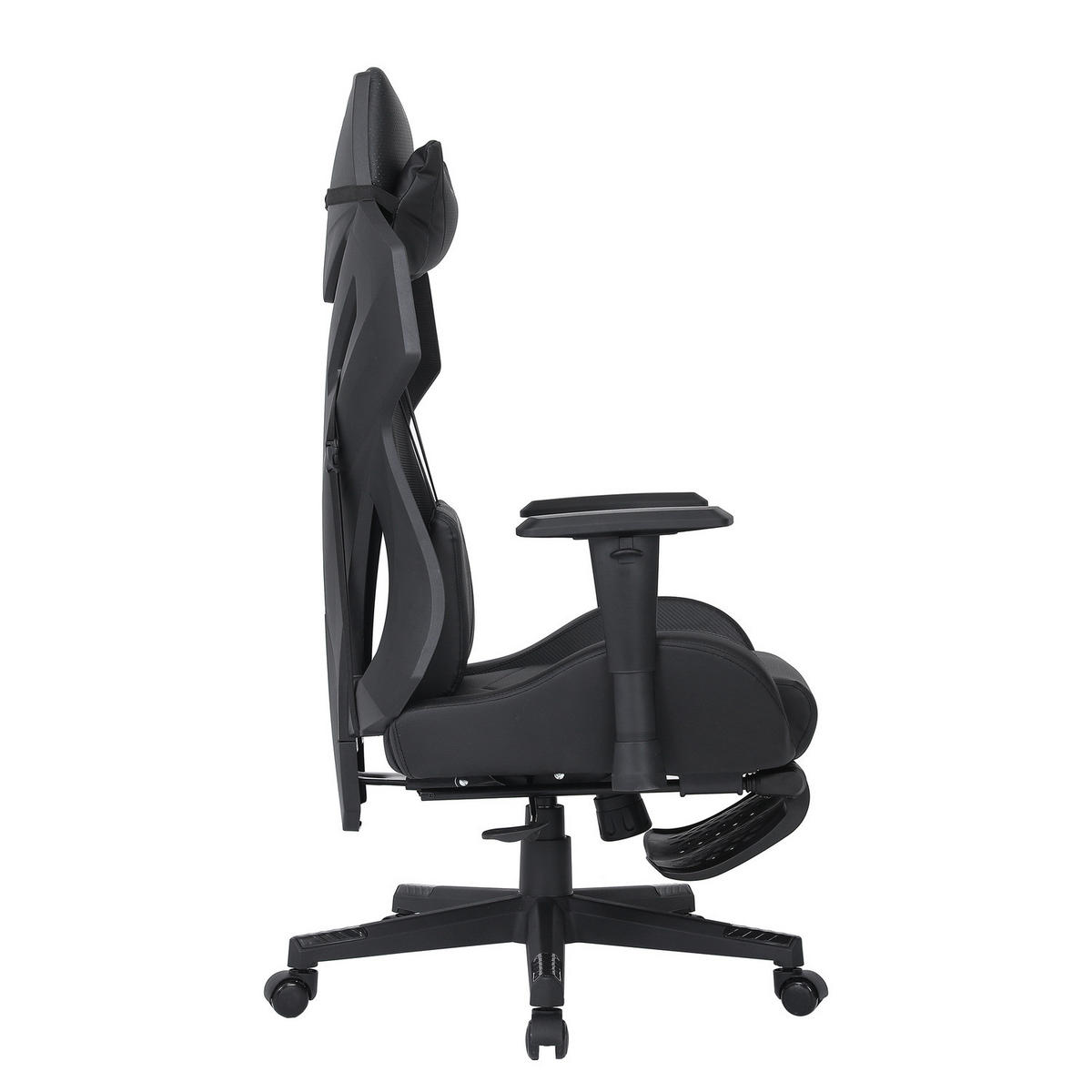 GAMINGCHAIR - Anthrazit / Schwarz - Mesh / Kunstleder - Anthrazit/Schwarz, Kunststoff/Textil (71/122/74cm) - home24