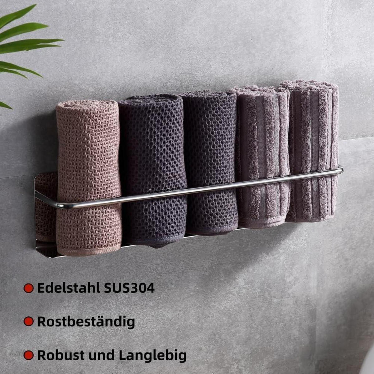 HANDTUCHHALTER Edelstahl poliert 40 cm - Multicolor, Metall (9/7/40cm)