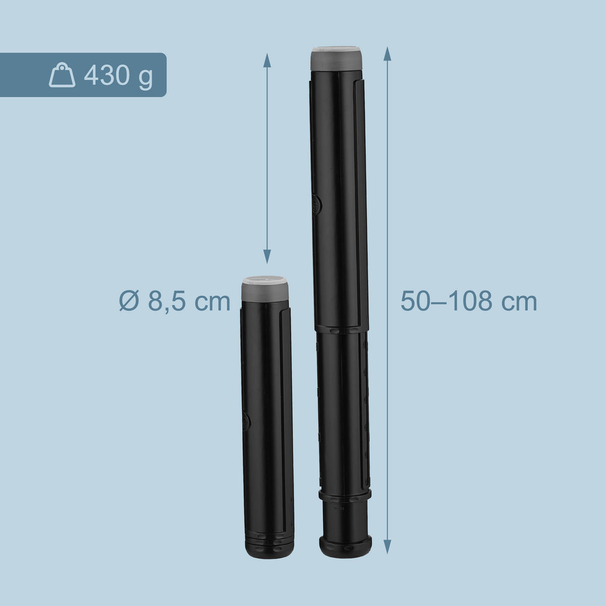 POSTERROLLE - Schwarz, Kunststoff (8.5/108/8.5cm) - Relaxdays