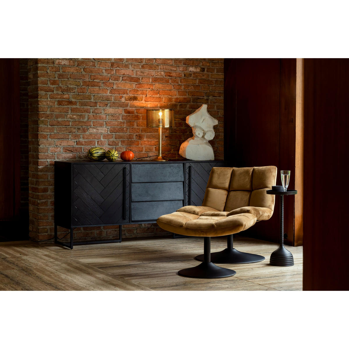 SESSEL Bar Bouclé Goldbraun - Braun, Textil (76/78/74cm) - Dutchbone