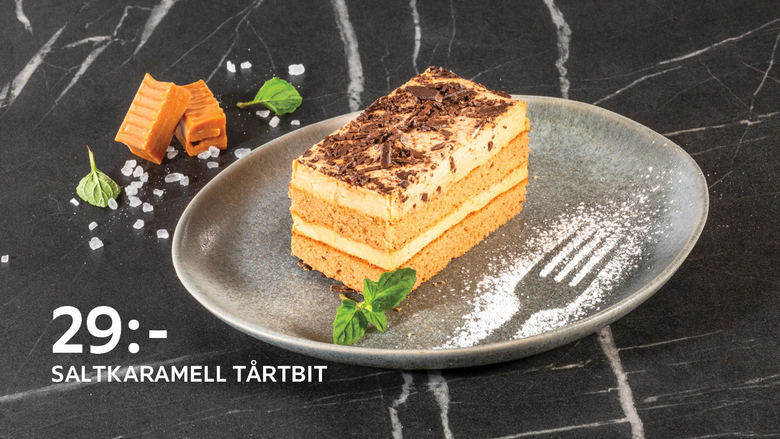 Saltkaramell tårtbit