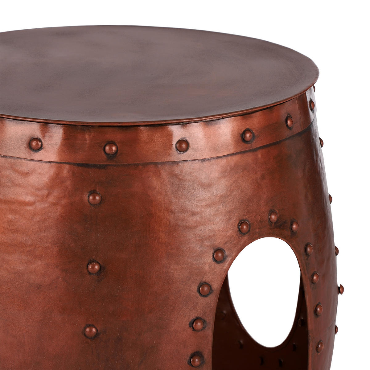 BEISTELLTISCH rund Ø38x45 cm Kupferfarbe Unikat aus Metall - Braun, Metall (45/38/45cm) - WOMO-DESIGN