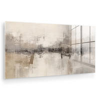 ACRYLGLASBILD Moderne Kunst - Abstrakt - Beige 120x60 cm - Beige, Glas (120/60cm) - MuchoWow
