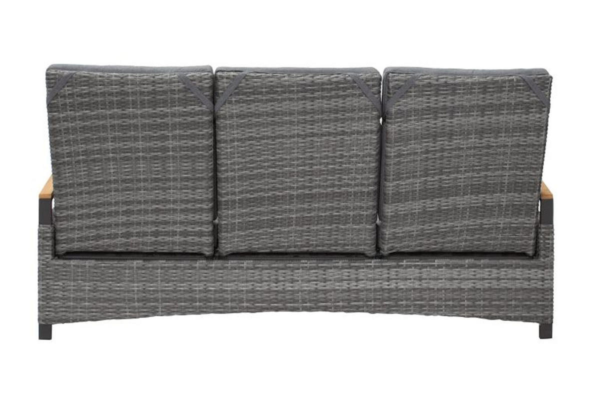 GARTENSOFA 205x105x89 cm, Kunststoff, grau - Grau, Metall (205/105/89cm) - dasmöbelwerk