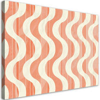 LEINWANDBILD Gewellte Retro-Abstraktion - Lila, Textil (90/60cm) - Feeby