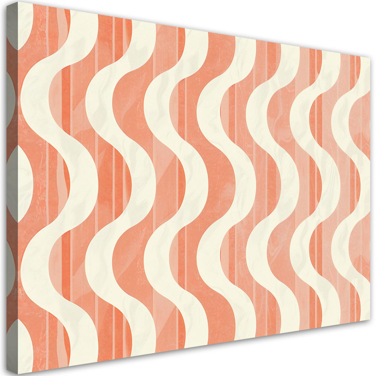 LEINWANDBILD Gewellte Retro-Abstraktion - Lila, Textil (90/60cm) - Feeby