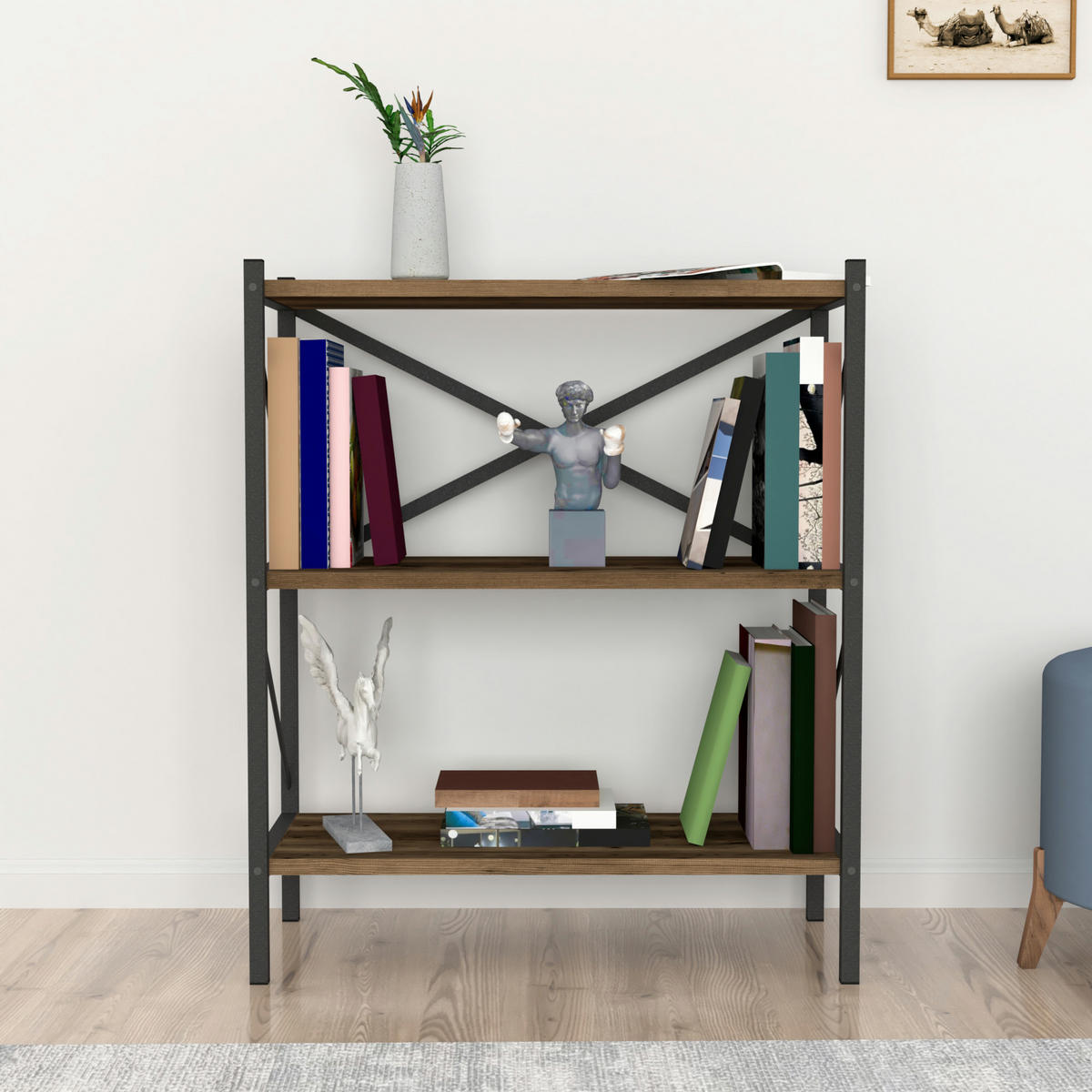 BÜCHERREGAL Vanylven - Braun, Holzwerkstoff (66/85/34cm) - [en.casa]