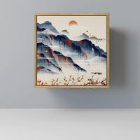 SIDEBOARD JAPANESE LANDSCAPE, Eichefarben, 57,5x42x57,5 cm, Ohne Füße - Eichefarben/Multicolor, Holzwerkstoff (57.5/57.5/42cm) - SpaceRebels