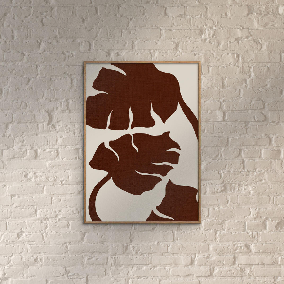 POSTER Affordable Art Prints - Monstera- Canvas Brown - Braun, Papier (70/100/0.1cm) - Poster&Frame