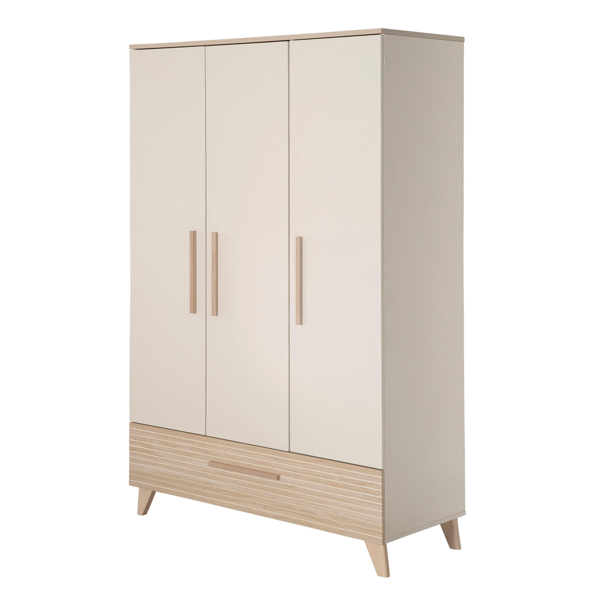 KLEIDERSCHRANK Sidney 3-türig - Kaschmir, Holz/Holzwerkstoff (118/190/52cm) - Roba