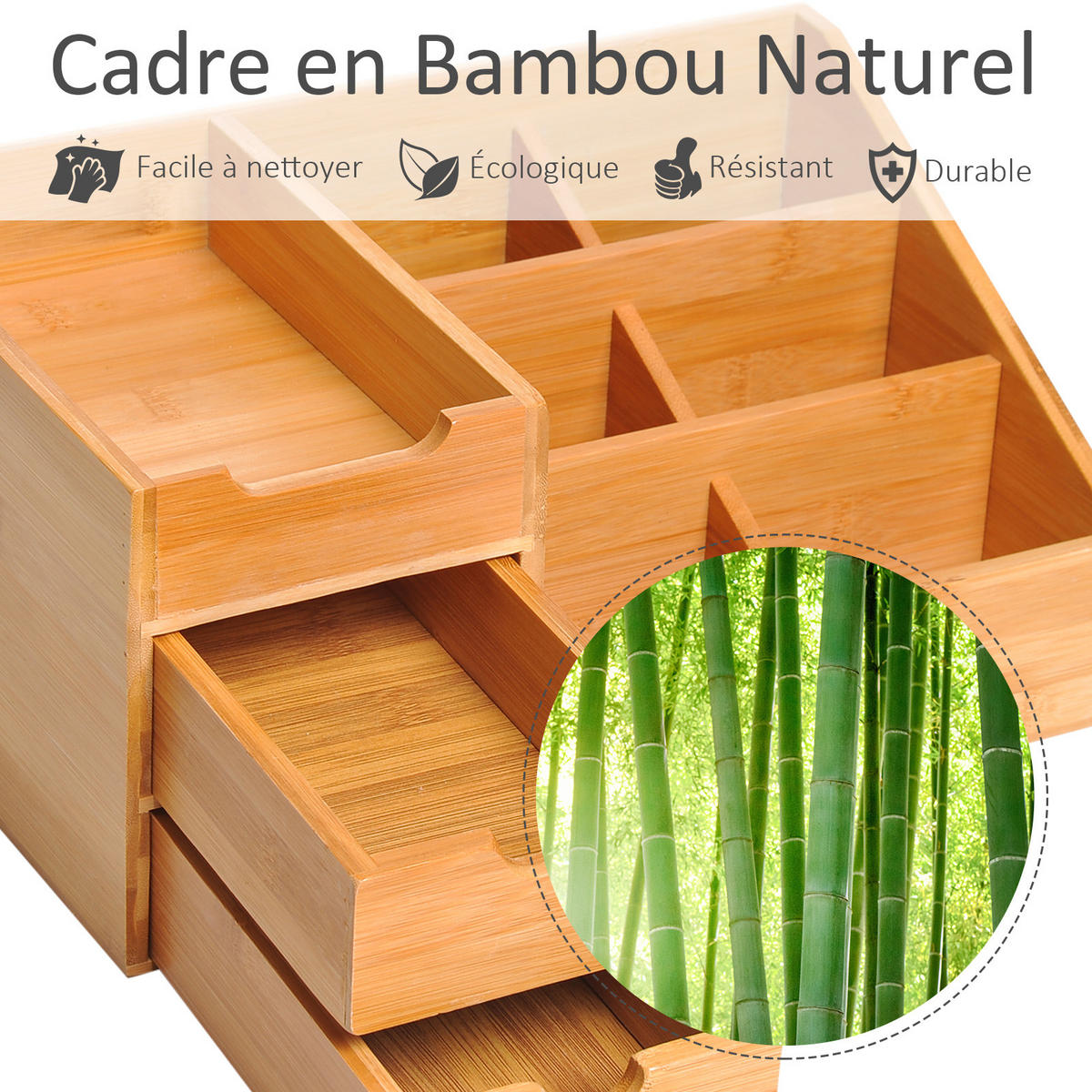 SCHREIBTISCHORGANISATOR DE-16662 Natur - Naturfarben, Holzwerkstoff (205/155/33cm) - ComfortXL