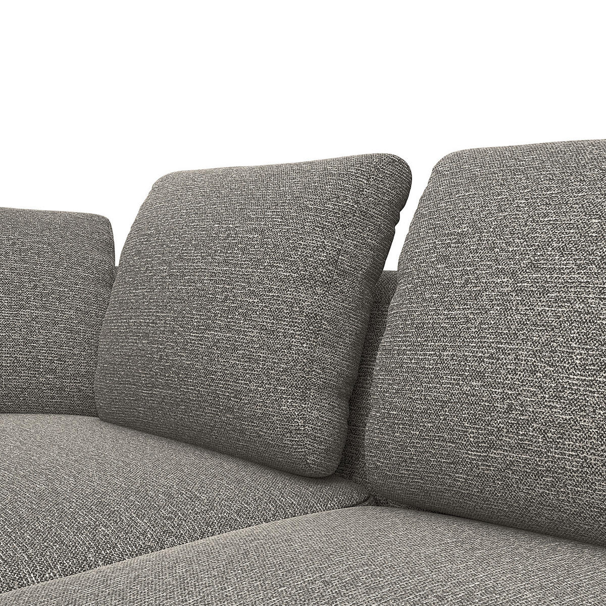 ECKSOFA mit Longchair - Schwarz/Grau, Kunststoff/Textil (276/146cm) - home24