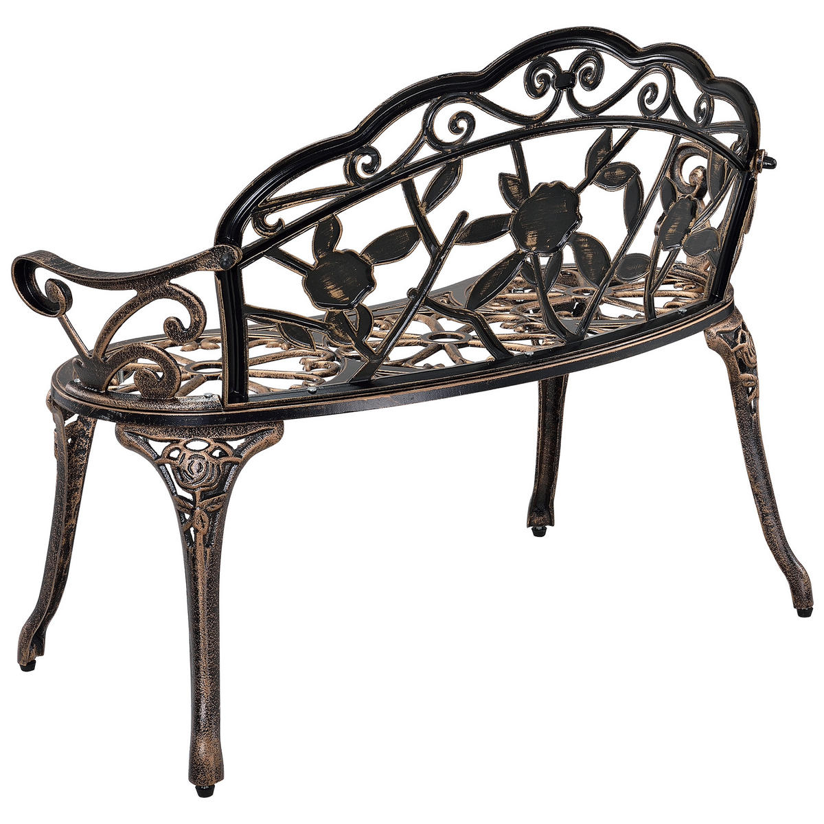 GARTENBANK Monfalcone - Bronzefarben, Metall (99/78/54cm) - casa.pro