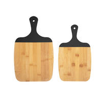 SCHNEIDEBRETTER Bambus Gourmet 2er-Set - Schwarz, Naturmaterialien (23/38cm)