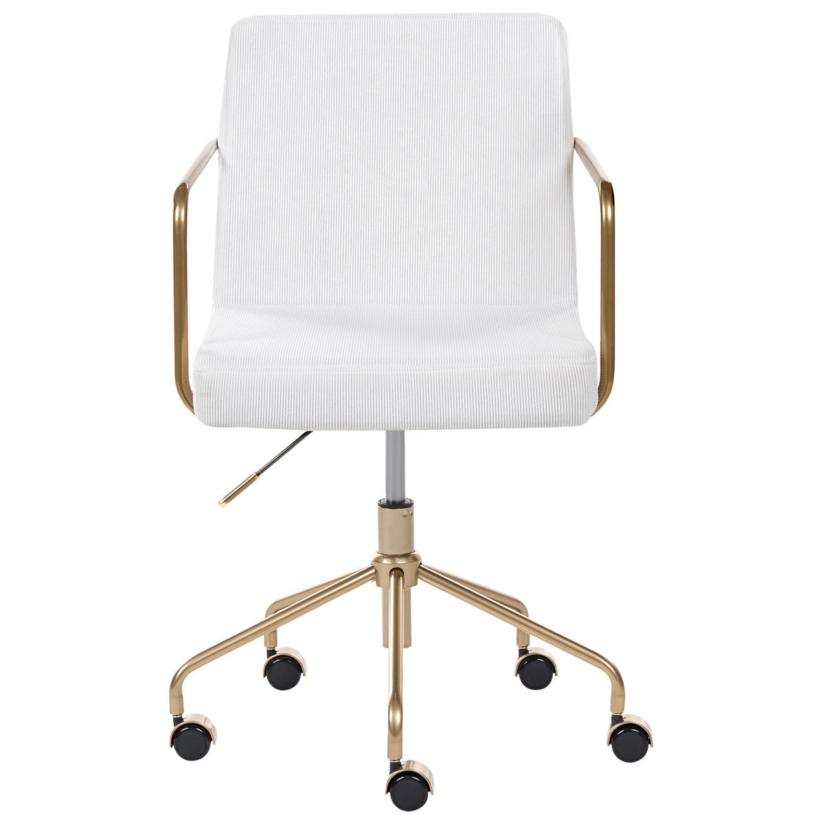 BÜROSTUHL Cord Cremeweiß Trinity - Weiß, Textil (60/87/60cm) - Beliani