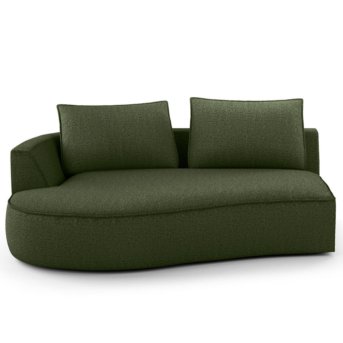 OTTOMANE - modular - Schwarz/Grün, Kunststoff/Textil (196/82/146cm) - home24