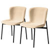 POLSTERSTUHL - 2er-Set - Beige/Schwarz, Textil (52/79/49cm) - home24