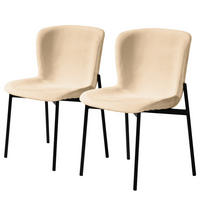 POLSTERSTUHL - 2er-Set - Beige/Schwarz, Textil/Metall (52/79/49cm) - home24