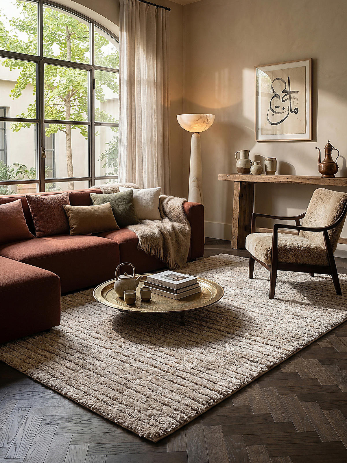 TEPPICHLÄUFER Streifen ATRIO Polypropylen Beige 80 x 150 cm - Beige, Textil (80/150cm) - KADIMA DESIGN