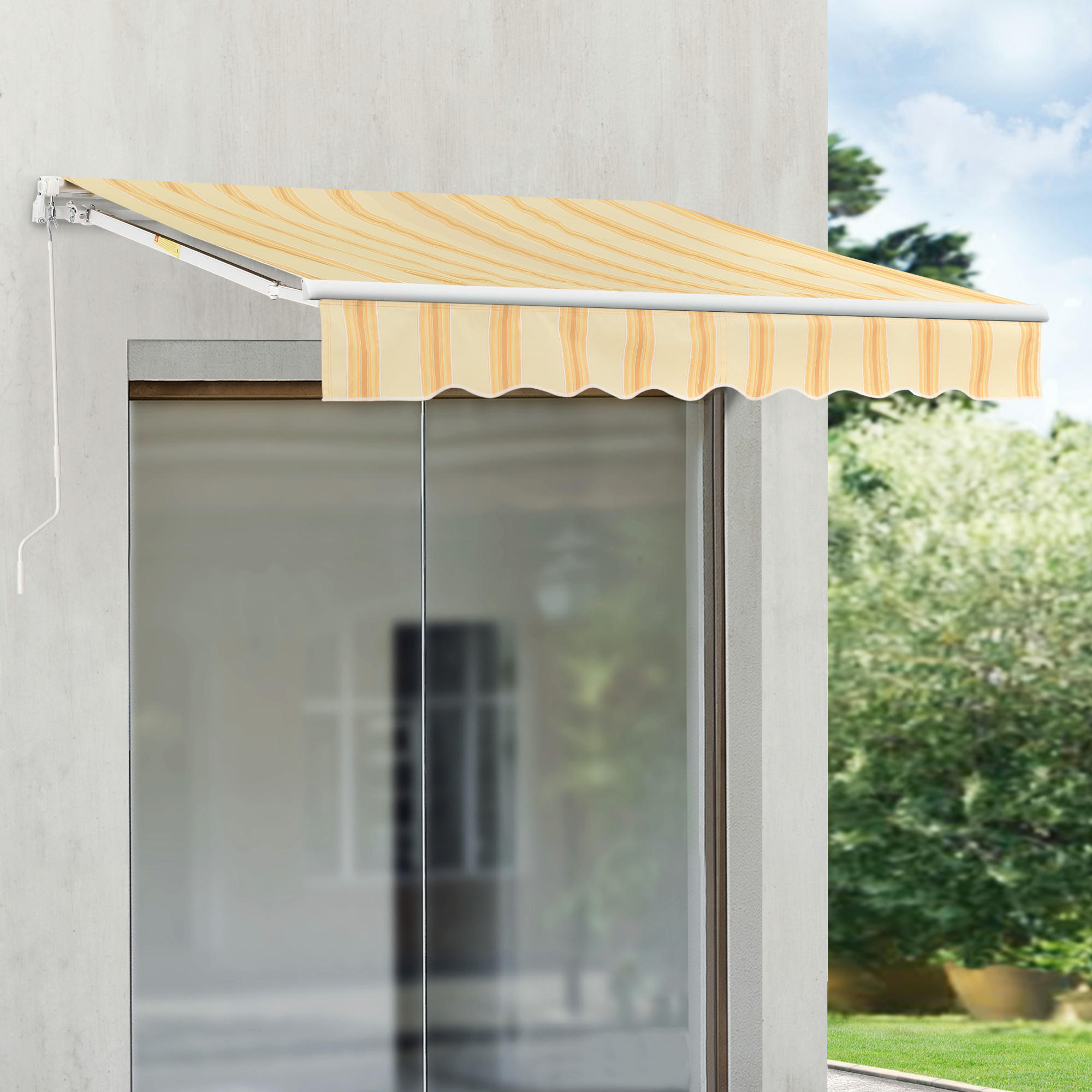 GELENKARMMARKISE Bitonto - Gelb/Weiß, Textil (250/0.1/200cm) - [en.casa]