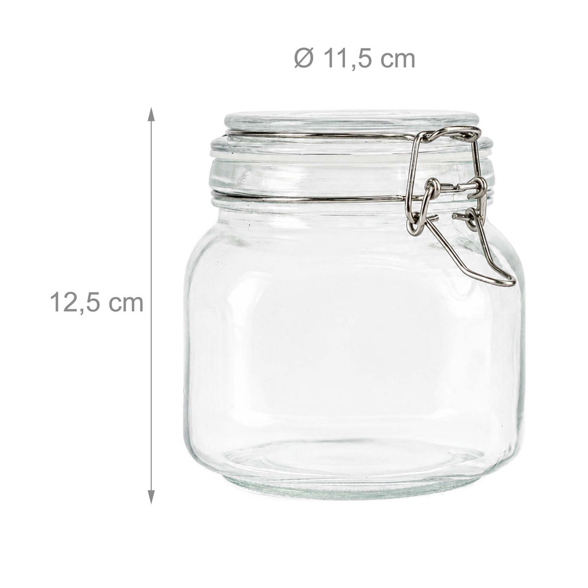 6XZAVAŘOVACÍ sklenic - průhledná, kov/plast (0.75L) - Relaxdays