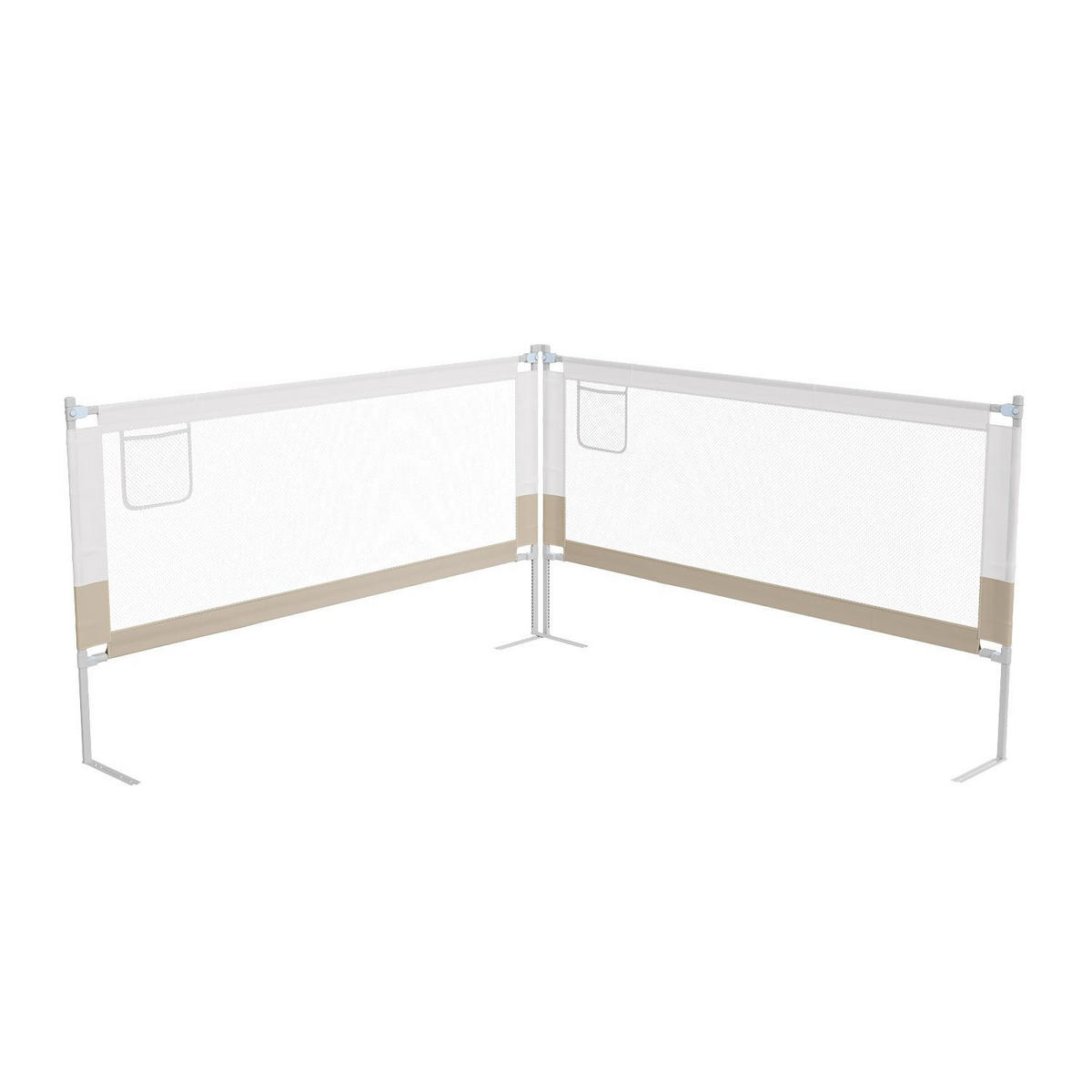 BETTSCHUTZGITTER Jaron 180/71-101 cm - Beige, Textil (180/180cm) - Juskys