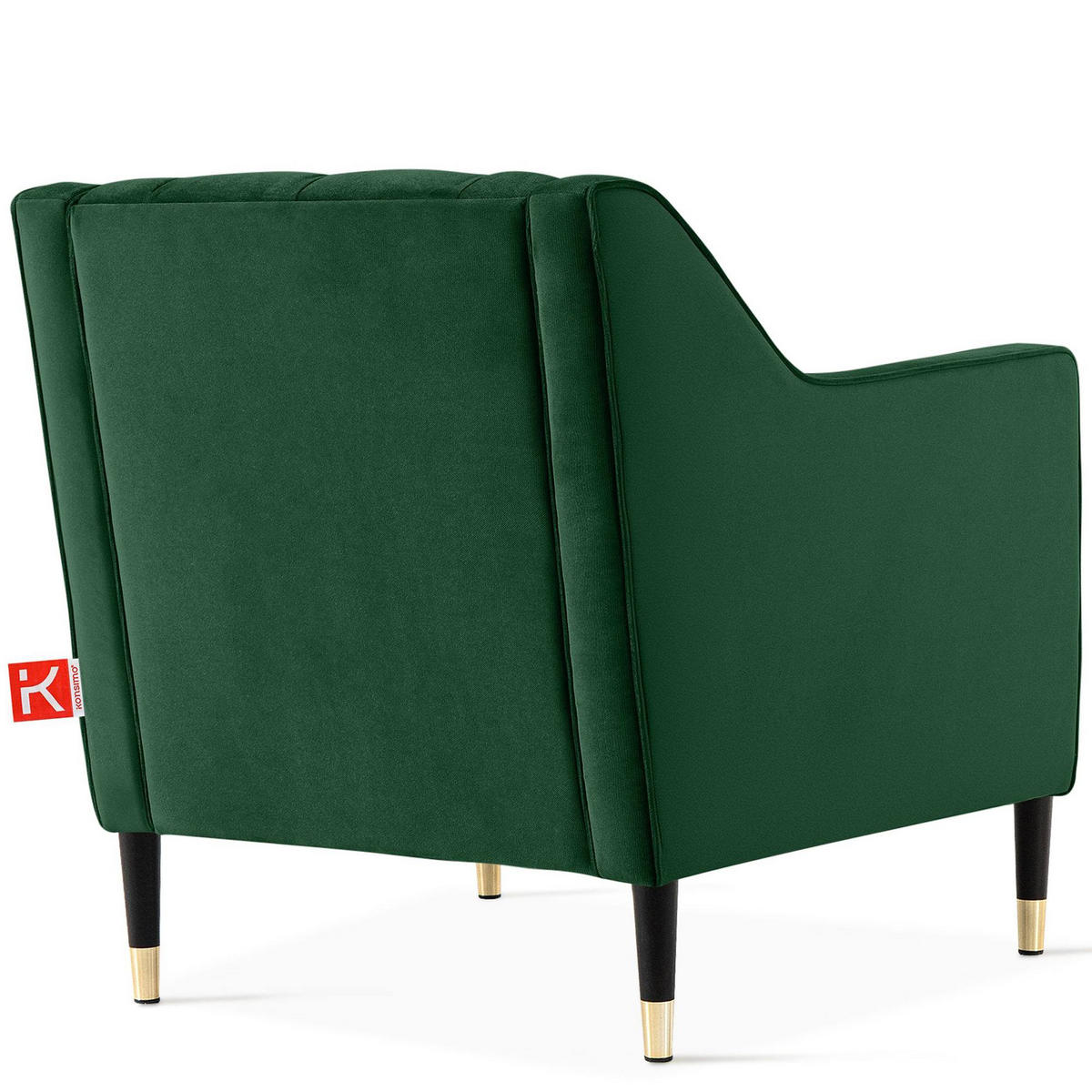 SESSEL NOMUS Kunstleder, gesteppt, Dunkelgrün - Wengefarben/Dunkelgrün, Holz/Holzwerkstoff (77/78/80cm) - KONSIMO®