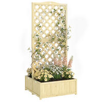 HOCHBEET DE-12299 klappbare Doppelbo/, 140 cm Rankhilfe Natur - Naturfarben, Holz (73/170/70cm) - ComfortXL