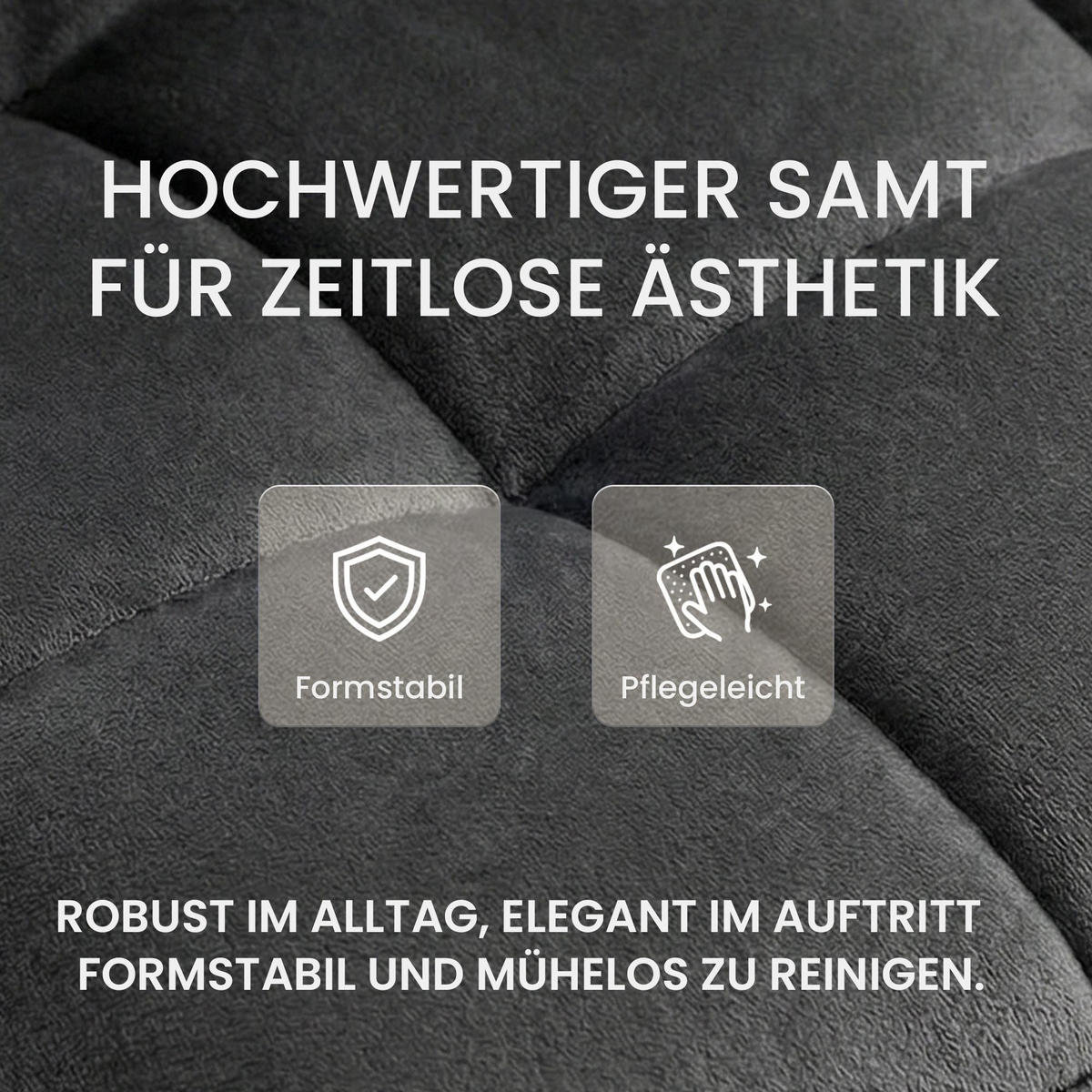 BARHOCKER Samt Dunkelgrau - Dunkelgrau/Schwarz, Textil/Metall (46/94/47cm) - CLP