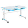 SCHÜLERSCHREIBTISCH Sauda - Blau/Weiß, Holzwerkstoff/Kunststoff (120/76/60cm) - [en.casa]